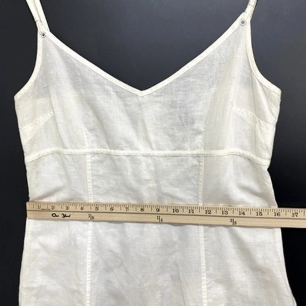 H&M Dress Kids 10 White Linen Blend Slip Mini Sundress Spaghetti Strap Neutral‎